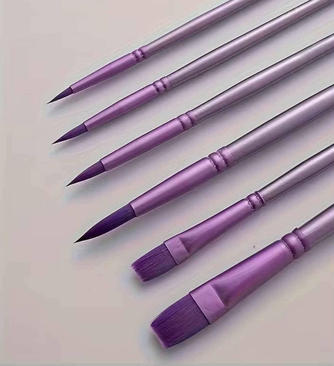Purple Paint Brushes Set of 6